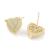 Brass Micro Pave Clear Cubic Zirconia Studs Earring for Women EJEW-S217-A05-2