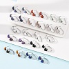 Valentine's Day Heart Natural & Synthetic Mixed Stone Stud Earrings EJEW-T053-01P-1