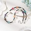 Round Natural Mixed Stone and Black Bicone Glass Beaded Necklaces for Women NJEW-TA00272-1