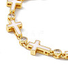 Brass Micro Pave Cubic Zirconia Chain Bracelets BJEW-P288-01G-2