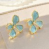 Brass Enamel Stud Earrings for Women KK-CBA760A-11G-04-2