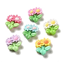 Flower Theme Opaque Resin Decoden Cabochons RESI-C044-02