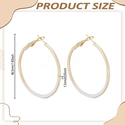 1Pair Alloy Enamel Hoop Earrings EJEW-LP0003-50A-1