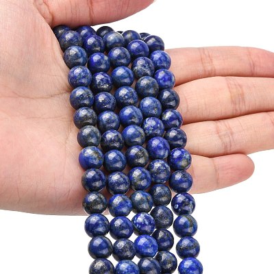 Natural Lapis Lazuli Beads Strands G-G099-8mm-7-1