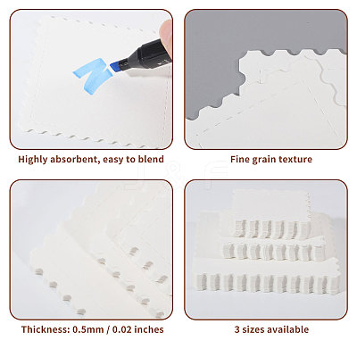 100Pcs 3 Styles Blank Watercolor Paper Blank Stamp DIY-GL0006-35-1