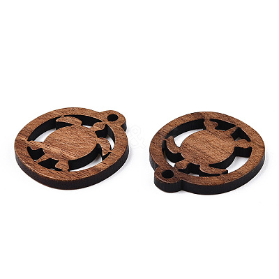 Natural Walnut Wood Pendants WOOD-T023-23-1