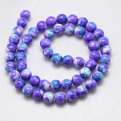 Synthetic Ocean White Jade Beads Strands G-L019-10mm-M-1