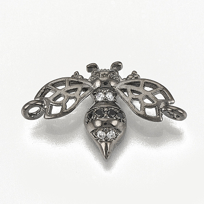 Brass Micro Pave Cubic Zirconia Links ZIRC-Q015-107B-1