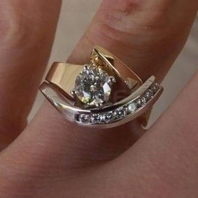 Brass Micro Pave Clear Cubic Zirconia Finger Rings FS-WG8456F-04-1