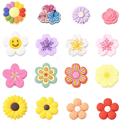 16Pcs 16 Styles Silicone Beads SIL-YW0002-03-1