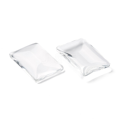 Transparent Rectangle Glass Cabochons GGLA-R025-25x18-1