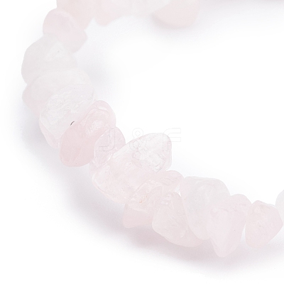 Natural Rose Quartz Chips Beaded Jewelry Set SJEW-JS01232-06-1