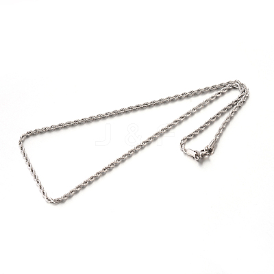 Tarnish Resistant 304 Stainless Steel Rope Chain Necklaces STAS-M174-009P-B-1