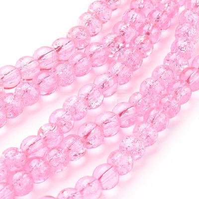 Spray Painted Crackle Glass Beads Strands CCG-Q001-6mm-02-1