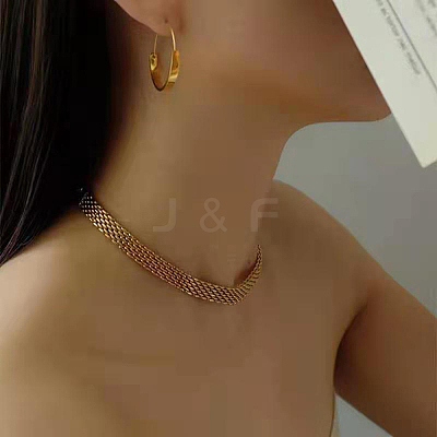 304 Stainless Steel Mesh Chain Bracelet for Men Women BJEW-P286-02G-1