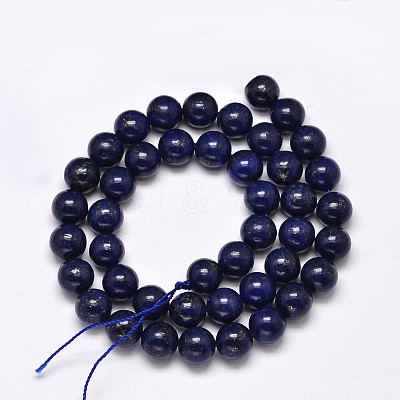 Dyed Natural Lapis Lazuli Round Bead Strands G-M290-8mm-AA-1