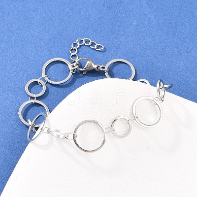304 Stainless Steel Link Chain Bracelets for Women BJEW-P373-03A-P-1
