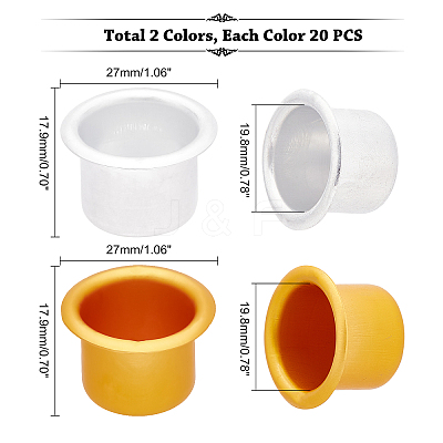 20Pcs 2 Colors Aluminum Candle Cup FIND-PH0004-53-1