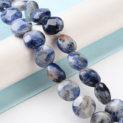 Natural Blue Spot Jasper Beads Strands G-K357-B14-01-1