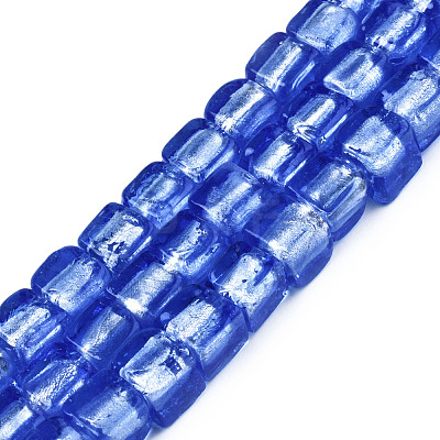Handmade Silver Foil Lampwork Beads FOIL-N004-01B-04-1