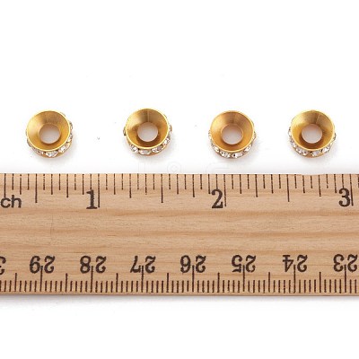Brass Rhinestone Spacer Beads RB-A020-9mm-01G-1
