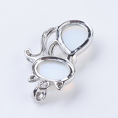 Opalite Kitten Pendants G-P352-B01-1
