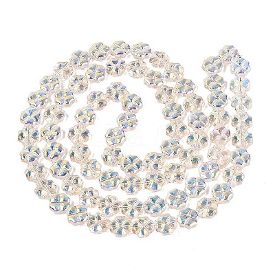 Baking Paint Electroplate Transparent Glass Beads Strands EGLA-Q136-04A-01-1