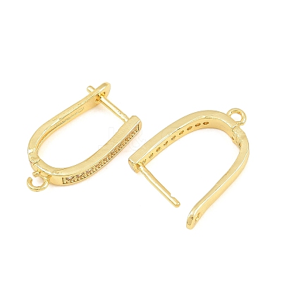 Brass Micro Pave Cubic Zirconia Hoop Earring Findings CU-CBAB5B4-09G-1