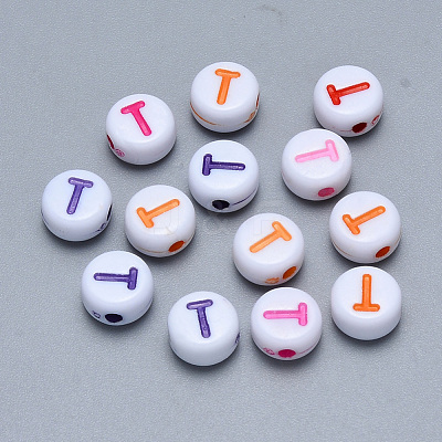 Craft Acrylic Horizontal Hole Letter Beads SACR-S201-11T-1