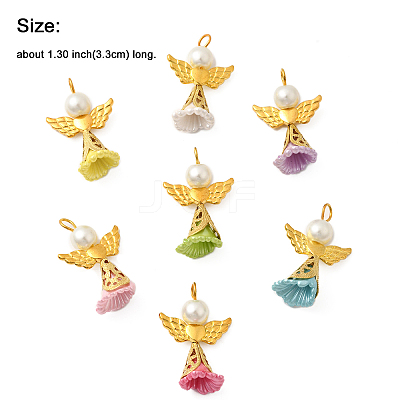 50Pcs Acrylic Imitation Pearl & Glass Pendants PALLOY-JF03940-1
