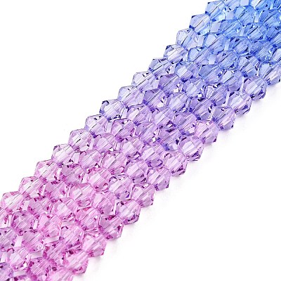 Gradient Color Baking Paint Glass Bead Strands X1-DGLA-A039-T4mm-A019-1