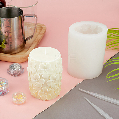 Column with Round DIY Candle Silicone Molds DIY-WH0265-61-1