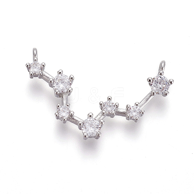 Brass Micro Pave Cubic Zirconia Pendants ZIRC-F099-20P-09-1