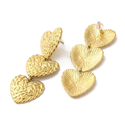 304 Stainless Steel Dangle Stud Earrings EJEW-Q796-01G-1