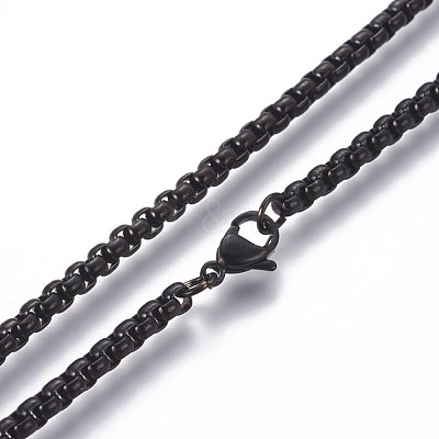 304 Stainless Steel Box Chain Necklaces NJEW-P250-02B-01-1