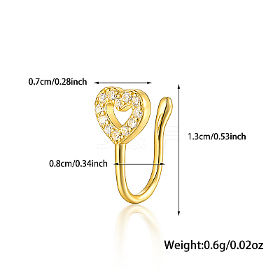 S925 Silver Heart Crown Cross Moon Nose Clip Fashion Jewelry VW3837-3-1