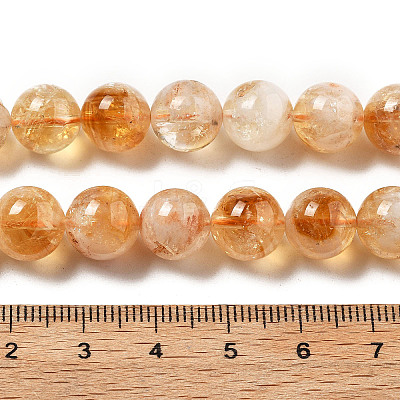 Heated Natural Citrine Beads Strands G-A262-A01-10mm-1