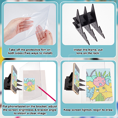 Acrylic Tracing Drawing Board AJEW-WH0736-28-1