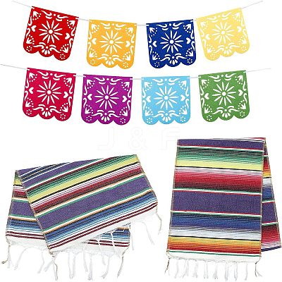 Cotton Flag Placemats for Dining Table and Felt Pennant Flags DJEW-FG0001-03-1