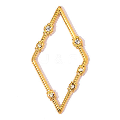 304 Stainless Steel with Crystal Rhinestone Pendants RB-OY001-81G-02-1