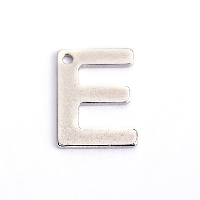 Tarnish Resistant 304 Stainless Steel Letter Charms X-STAS-O072-E-1