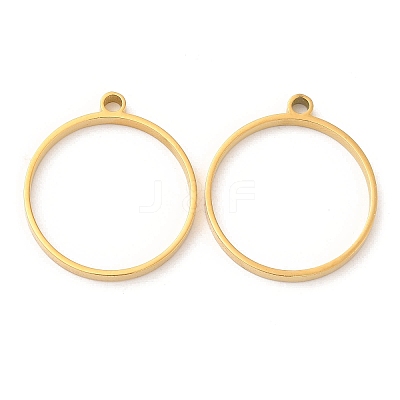 304 Stainless Steel Open Back Bezel Flat Round Pendants STAS-Z040-04B-G-1