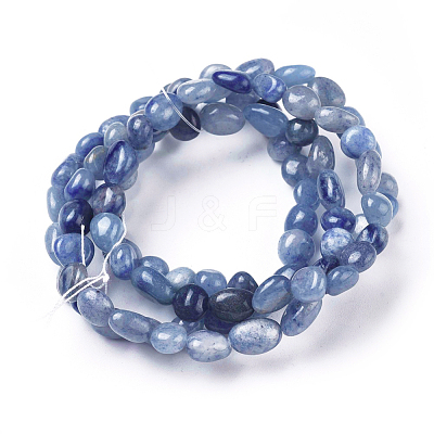 Dyed & Heated Natural Blue Aventurine Bead Stretch Bracelets BJEW-K213-02-1