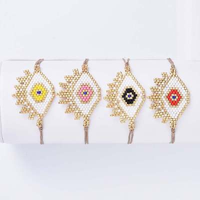 Waxed Polyester Cord Bracelets BJEW-JB04481-1