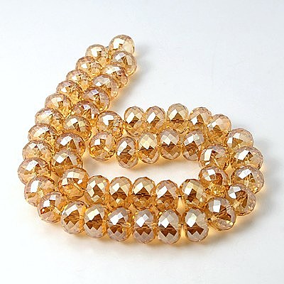 Electorplated Glass Beads EGLA-E005-09-1