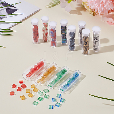 240Pcs 12 Colors 2-Hole Baking Paint Glass Seed Beads SEED-ME0001-10D-1