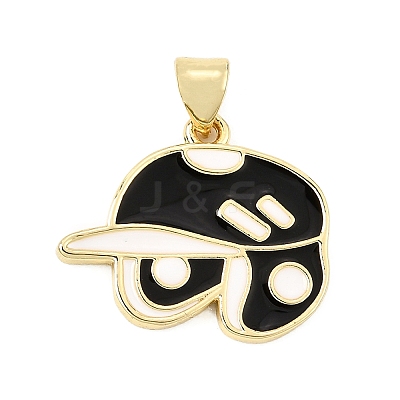 Baseball Alloy Enamel Pendants AL-CBAC8B4-01B-G-1