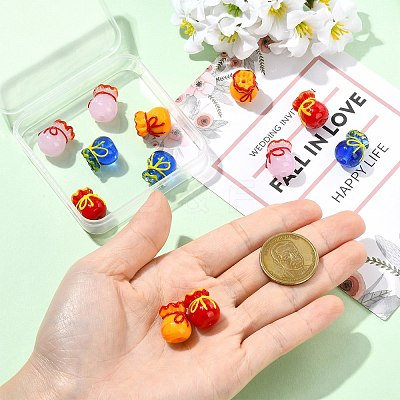 12Pcs 4 Colors Imitation Jade Glass Beads GLAA-CJ0002-97-1