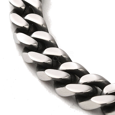 304 Stainless Steel Cuban Link Chain Bracelets for Women Men BJEW-Q341-15D-AS-1