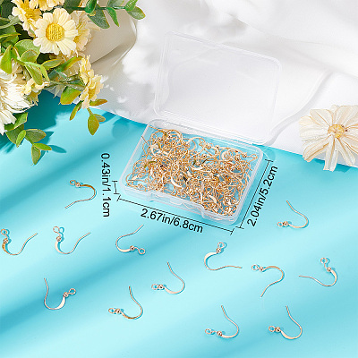 100Pcs Long-Lasting Plated Brass French Earring Hooks KK-CN0001-80-1
